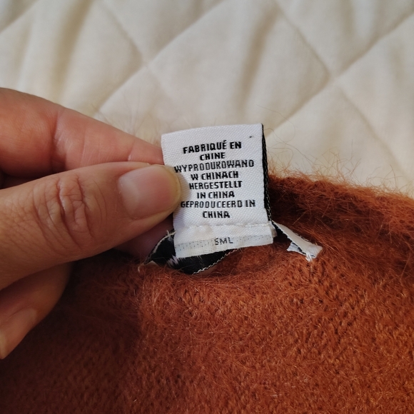 Cozy Women's Crew Neck Sweater - Rust Size S - Picture 4 of 6